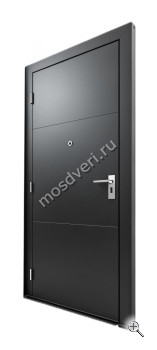 Металлическая входная дверь черная, порошковая краска ЧДД-028 - купить от производителя Мосдвери Металлическая входная дверь черная, порошковая краска ЧДД-028